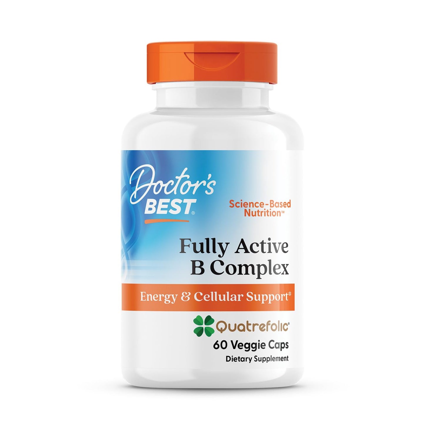 Doctor's Best Fully Active Vitamin B Complex Supplement for Men & Women - Super Complex with Methylated B12 & Folate, B6, Biotin, Pantothenic Acid, & More, Energy Support Caps - 30 Veggie Capsules