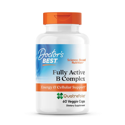 Doctor's Best Fully Active Vitamin B Complex Supplement for Men & Women - Super Complex with Methylated B12 & Folate, B6, Biotin, Pantothenic Acid, & More, Energy Support Caps - 30 Veggie Capsules