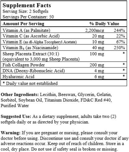 8 x Sheep Placenta Complex 100 Capsules, Make In USA, FRESH , New Item Good Product !!