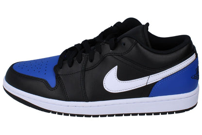 Nike Air Jordan 1 Low Mens Basketball Shoes (553558-042, Black/Game Royal/White) Size 10