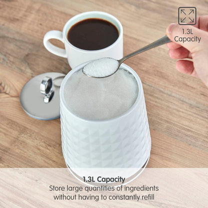Morphy Richards 978054 Dimensions Set of 3 Round Kitchen Storage Canisters, White