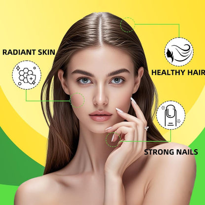 Collagen Gummies 1500mg, Multi Collagen Types I, II, III, 60 Count | Multi Collagen Types I II III V X, Daily Beauty, Skin Hair & Nails Support, Biotin 2500mcg, Vitamin C, Sugar Free