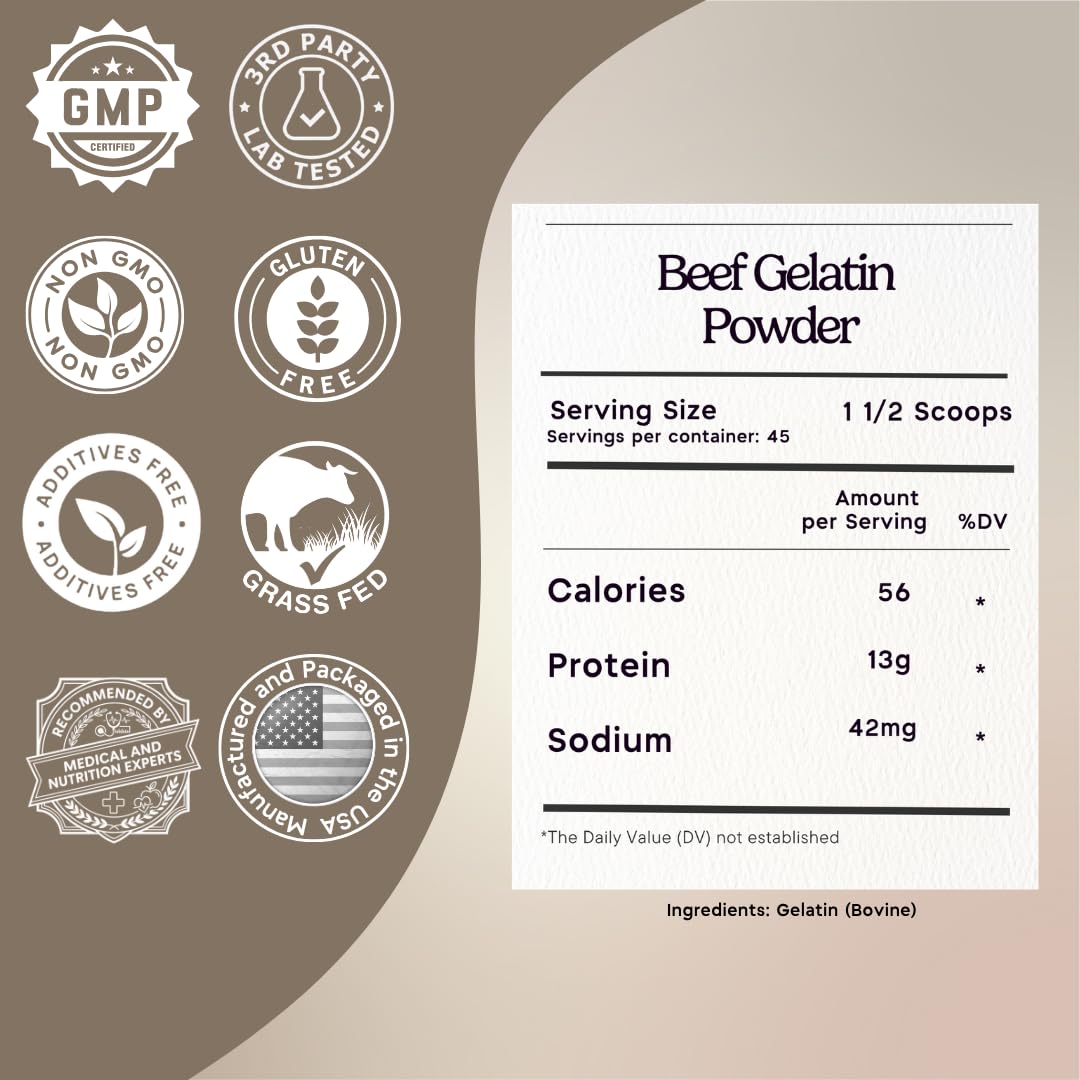 Zen Principle Grass-Fed Gelatin Powder, 1.5 lb. Custom Anti-Aging Protein for Healthy Hair, Skin, Joints & Nails. Paleo and Keto Friendly. Cooking and Baking. GMO-Free and Gluten-Free. Unflavored.