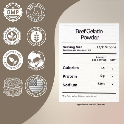 Zen Principle Grass-Fed Gelatin Powder, 1.5 lb. Custom Anti-Aging Protein for Healthy Hair, Skin, Joints & Nails. Paleo and Keto Friendly. Cooking and Baking. GMO-Free and Gluten-Free. Unflavored.