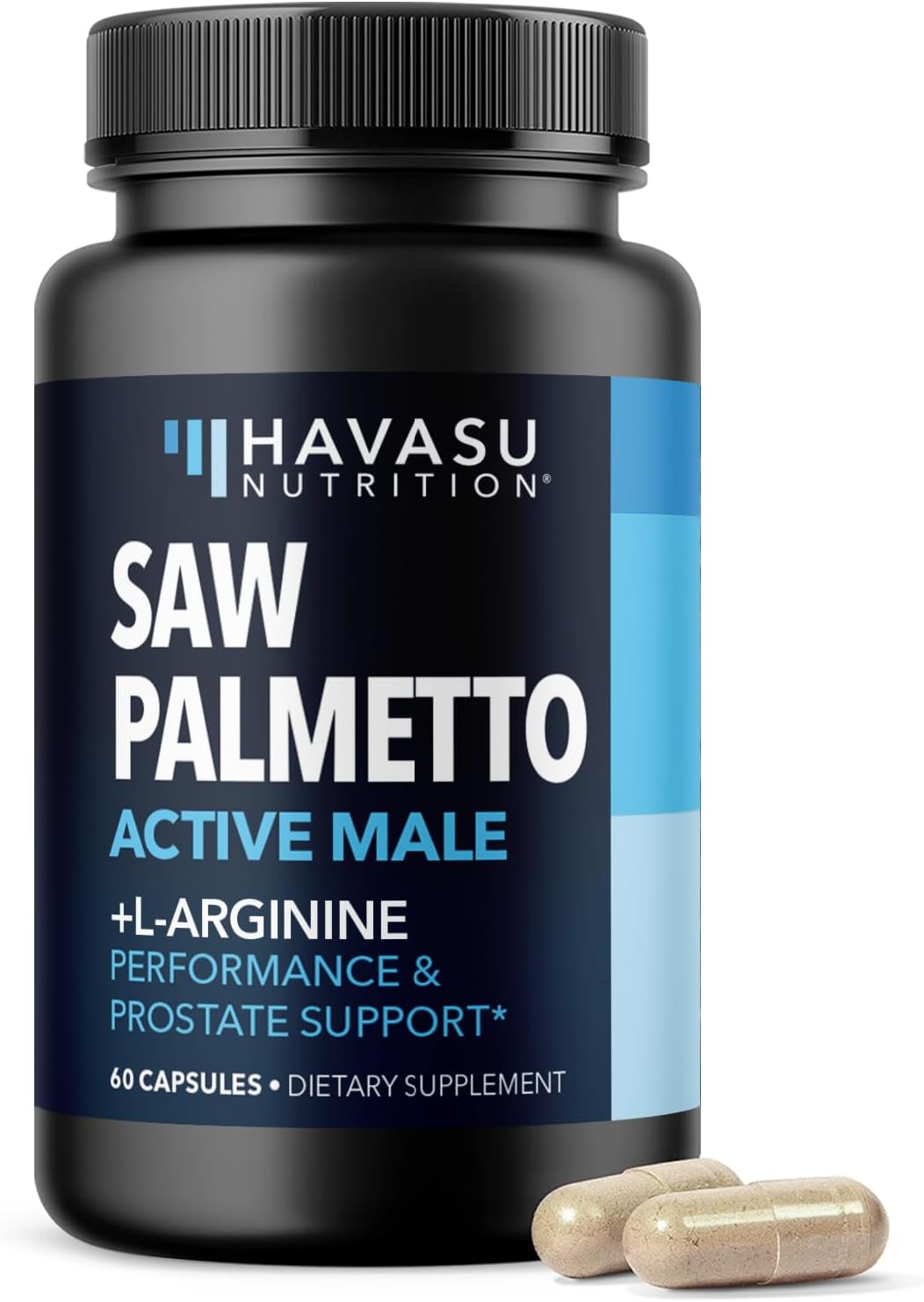 Saw Palmetto and L-Arginine for Men Capsules for Men's Health, 30 Servings | Vegan, Non-GMO Prostate Health Supplements for Men and Nitric Oxide Support, Urinary Tract Function and Endurance Support