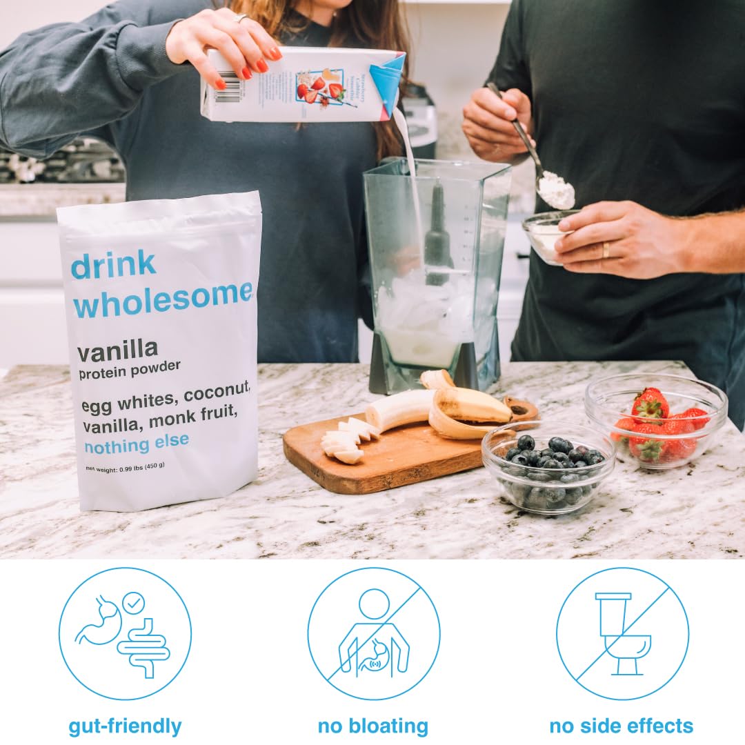 drink wholesome Vanilla Egg White Protein Powder | for Sensitive Stomachs