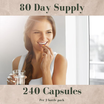Research Labs Organic Lions Mane Supplement Capsules, 2 Fer 1 Ad - 240 Capsules w/Patent Litropane™ Immune System Booster Nootropic Brain Support Mushroom Supplement. Concentrated & Purified Extract