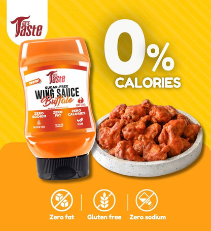 Mrs Taste Sugar Free Sauce, Zero Calories, Zero Sodium, Zero Sugar, High Fiber, Keto Friendly, Paleo Friendly, Low Calorie Option, Condiments and Sauces (10 oz, Buffalo)