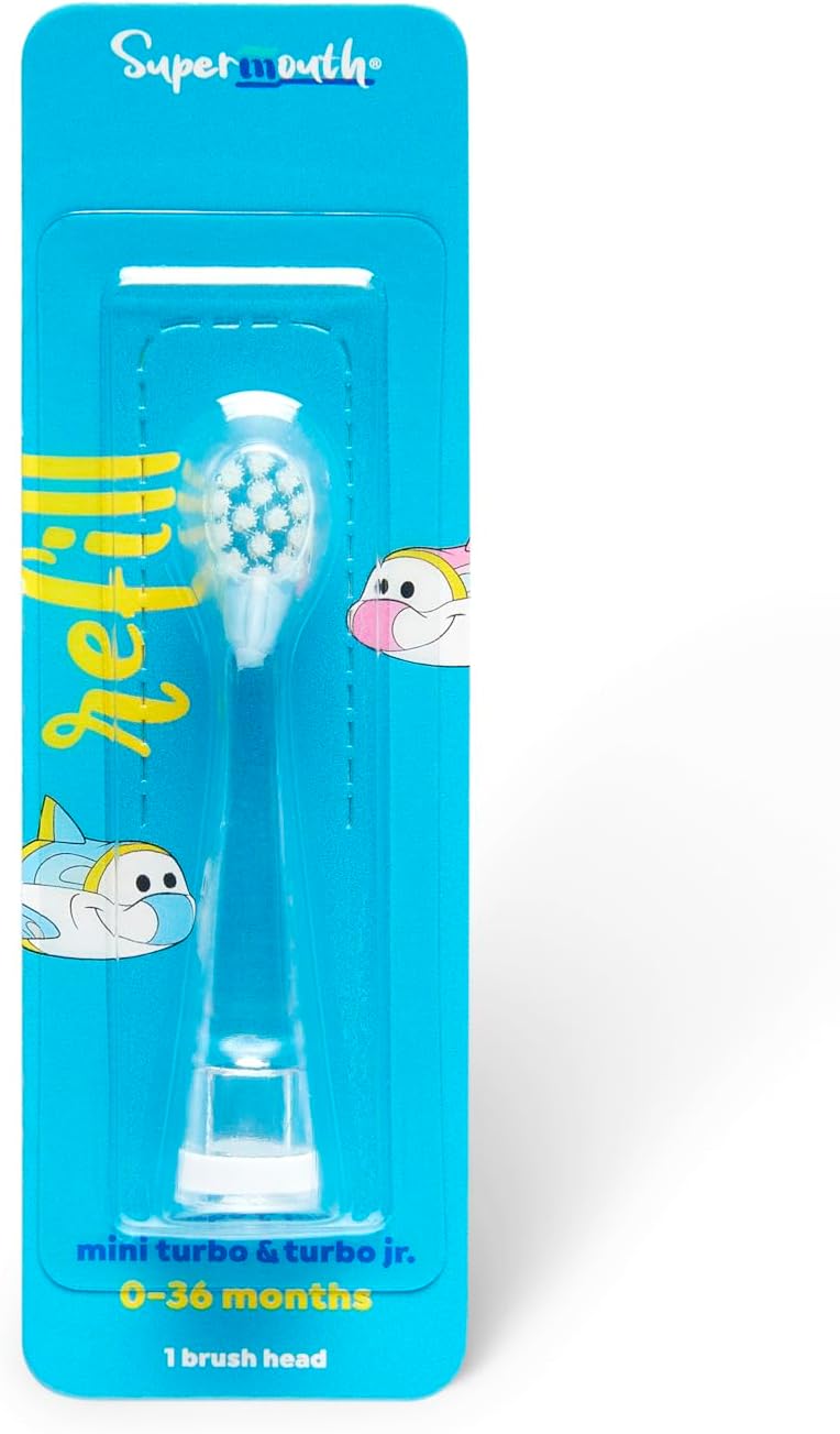SuperMouth Replacement Brush Heads, Turbo Twins Baby Toothbrush 0-3