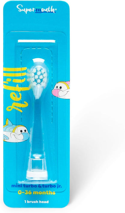 SuperMouth Replacement Brush Heads, Turbo Twins Baby Toothbrush 0-3