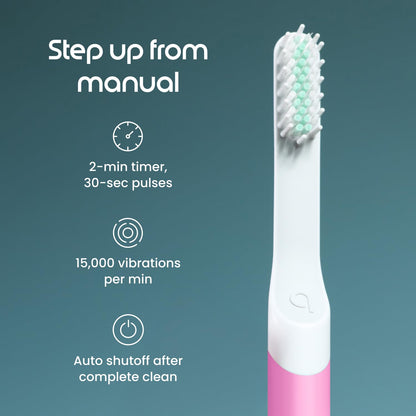 Quip Sonic Electric Toothbrush for Adults, Extra Brush Head, Marine Blue