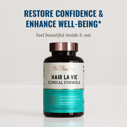 Hair La Vie Live Conscious Clinical Formula Hair Growth Vitamins for Women and Men w/Biotin, Collagen & Saw Palmetto (Pack of 1)