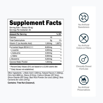 Transparent Labs Bulk Pre-Workout (30 Servings, Peach Mango) & BCAA Glutamine (30 Servings, Tropical Punch)