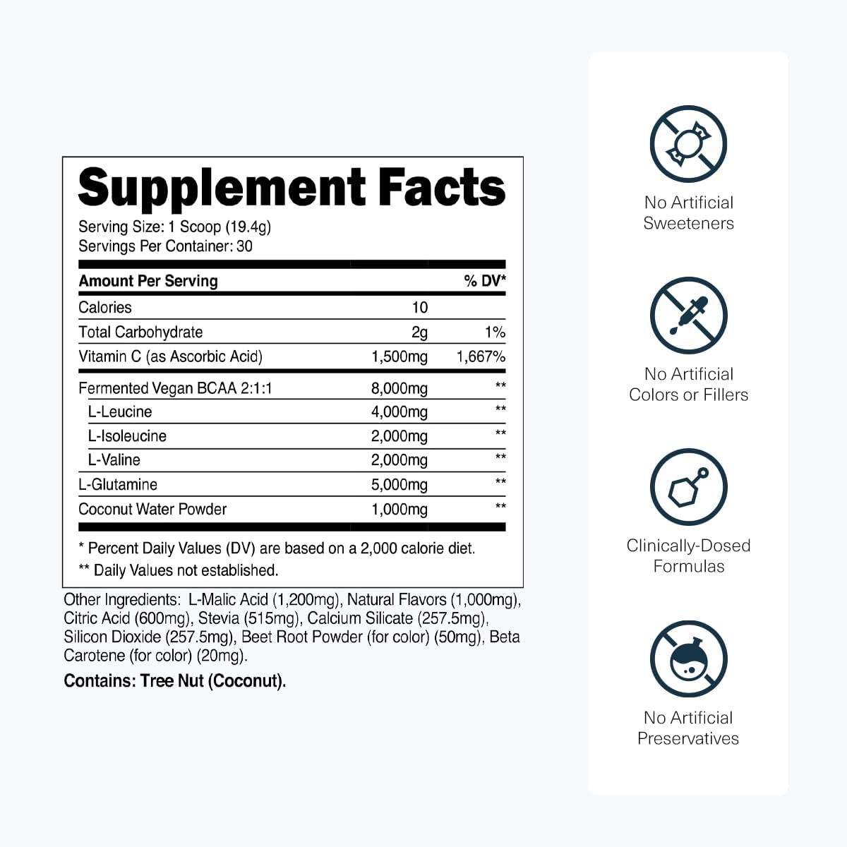 Transparent Labs BCAA Glutamine Powder (30 Servings, Tropical Punch) & Creatine HMB (30 Servings, Unflavored)