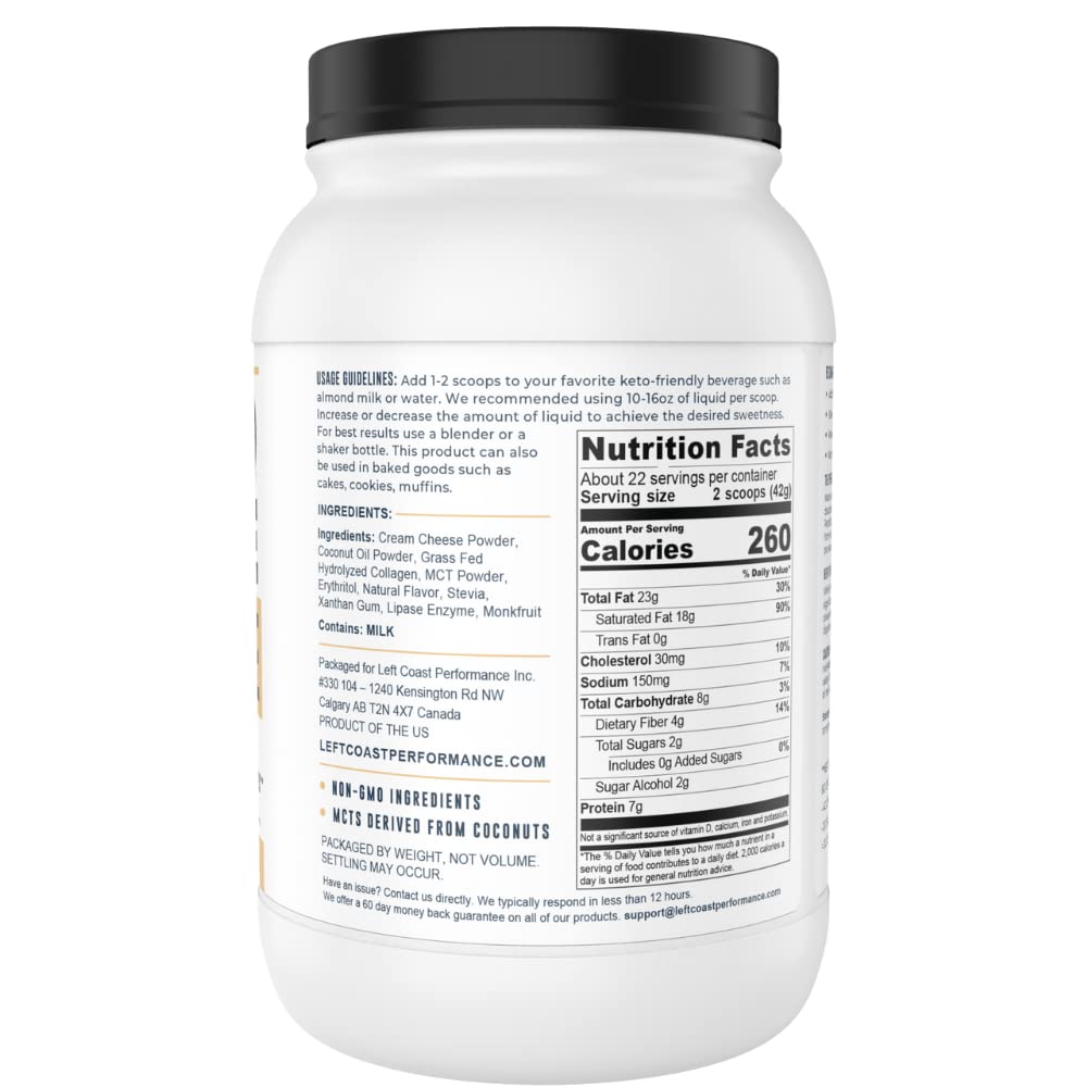 Left Coast Performance Cheesecake Keto Meal Replacement Shake, 2lbs + Keto Cocoa, 8.5oz