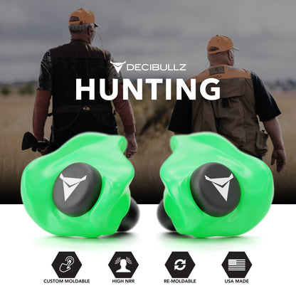 Decibullz - Custom Molded Earplugs, 31dB Highest NRR, Comfortable Hearing Protection