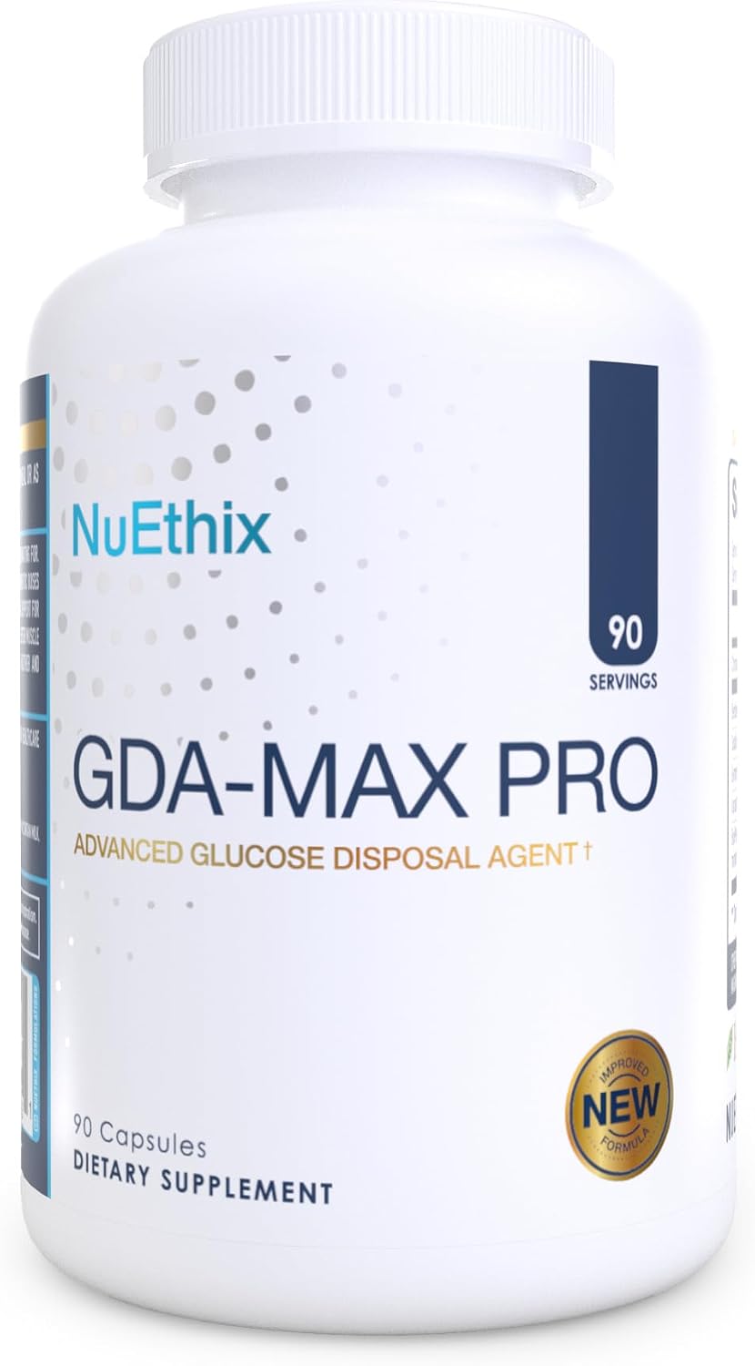 NuEthix Formulations GDA-MAX PRO, Double Berberine HCL Supplement, Supports Glucose Metabolism, Weight Management, Immune Support, Heart Health - Non GMO, Gluten Free, Dairy Free, 90 Count