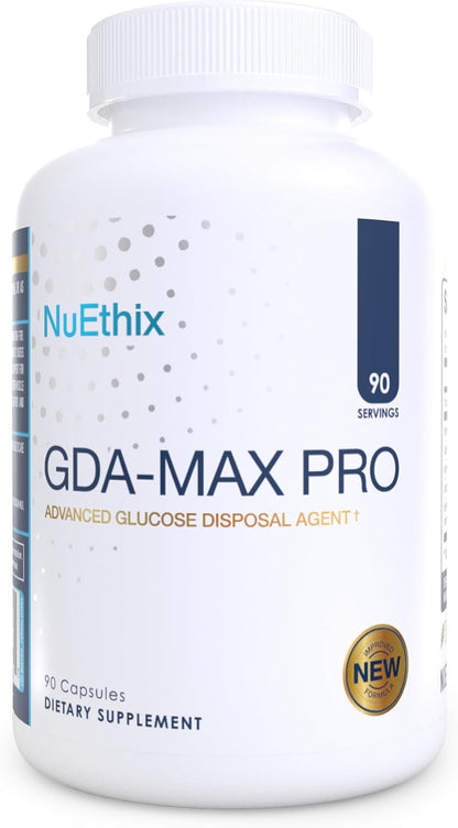 NuEthix Formulations GDA-MAX PRO, Double Berberine HCL Supplement, Supports Glucose Metabolism, Weight Management, Immune Support, Heart Health - Non GMO, Gluten Free, Dairy Free, 90 Count