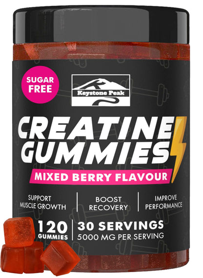 Keystone Peak Creatine Monohydrate Gummies for Men & Women, 100% Creatine Mixed 