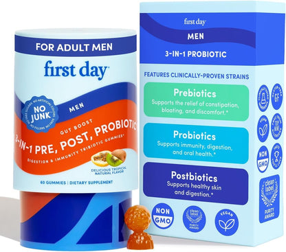 FIRST DAY Probiotic for Teens Ages 13-18, 3-in-1 Gummies, 60ct