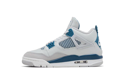 Nike Mens Air Jordan 4 Retro Basketball Shoe, OFF WHITE/MILITARY BLUE-NEUTRAL GREY, 8 UK (9 US)