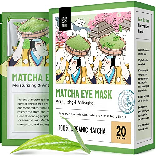 LE GUSHE Under Eye Mask & Under Eye Patches (20 Pairs) - Green Tea Eye Mask 