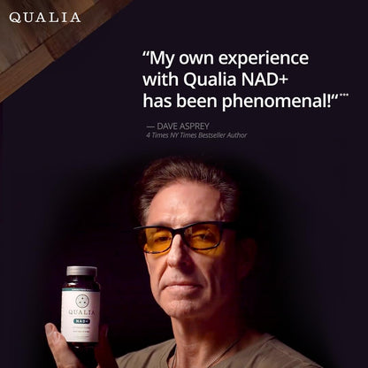 Qualia NAD Supplement — Clinically Proven to Boost NAD+ up to 67%. Optimized Aging, Energy, Focus. Elite Ingredients Nicotinamide Riboside (NIAGEN), Niacin, Niacinamide (1 Month Supply)