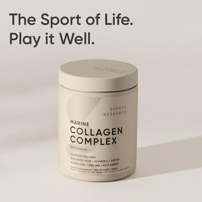 Sports Research Marine Collagen Peptides Powder - Sourced from Wild-Caught Fish, Pescatarian Friendly, Keto Certified & Non-GMO Tested - Easy to Mix in Water or Juice! (34 Servings)