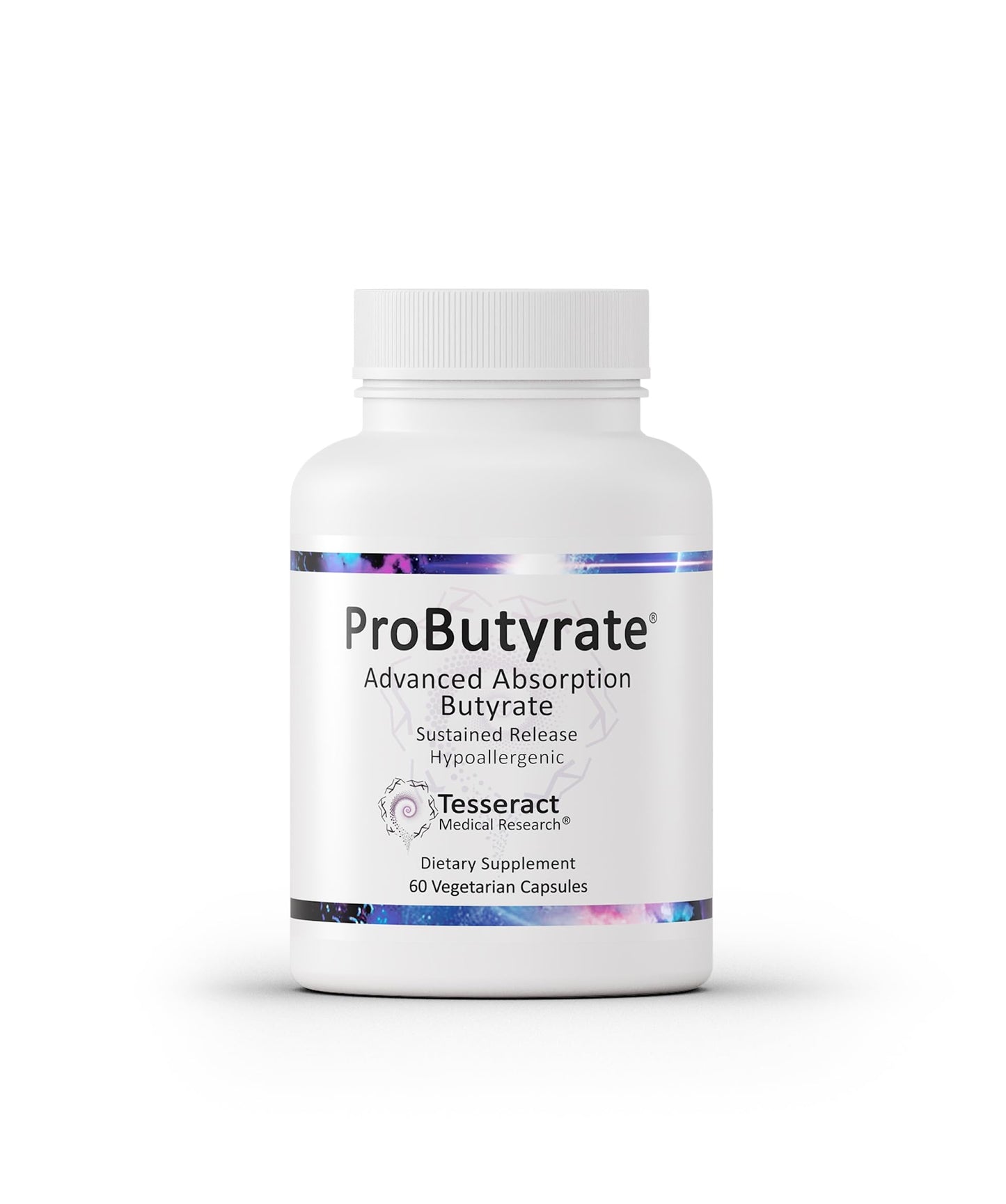 Tesseract Medical Research ProButyrate Gut Health Supplement, Butyric Acid Complex, Gastrointestinal Support Supplement, Helps Restore Balance to Stabilize Gut Microbiome, 600mg (120 Capsules)