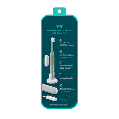 Quip Ultra Lite Sonic Electric Toothbrush, 3 Modes, Mirror Mount, Ash