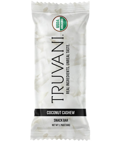 Truvani Plant Based Snack Bars | Variety | 12 Pack | Vegan | 5-8g Protein | USDA Organic and Vegan | Dairy, Soy, and Gluten Free | Individually Wrapped