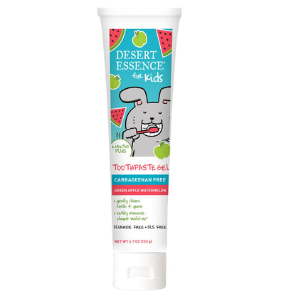Desert Essence Green Apple Watermelon Toothpaste for Kids, 4.7 OZ