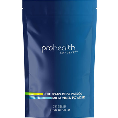 ProHealth Longevity Bulk Trans Resveratrol Powder 100 Grams - Pure Pharmaceutical Grade, 1000 mg per Scoop, Superior Absorption and Bioavailability