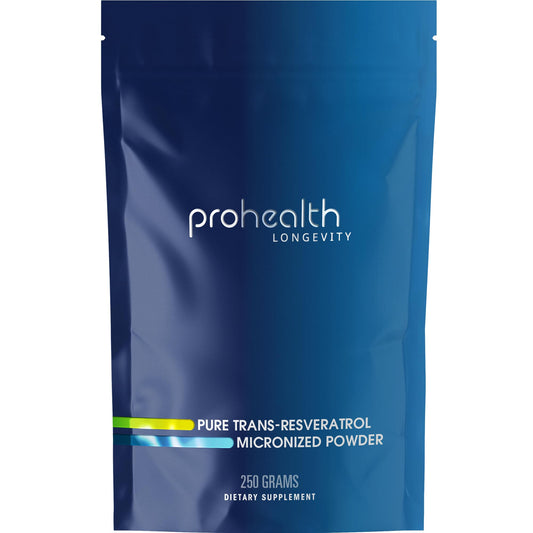 ProHealth Longevity Bulk Trans Resveratrol Powder 100 Grams - Pure Pharmaceutical Grade, 1000 mg per Scoop, Superior Absorption and Bioavailability