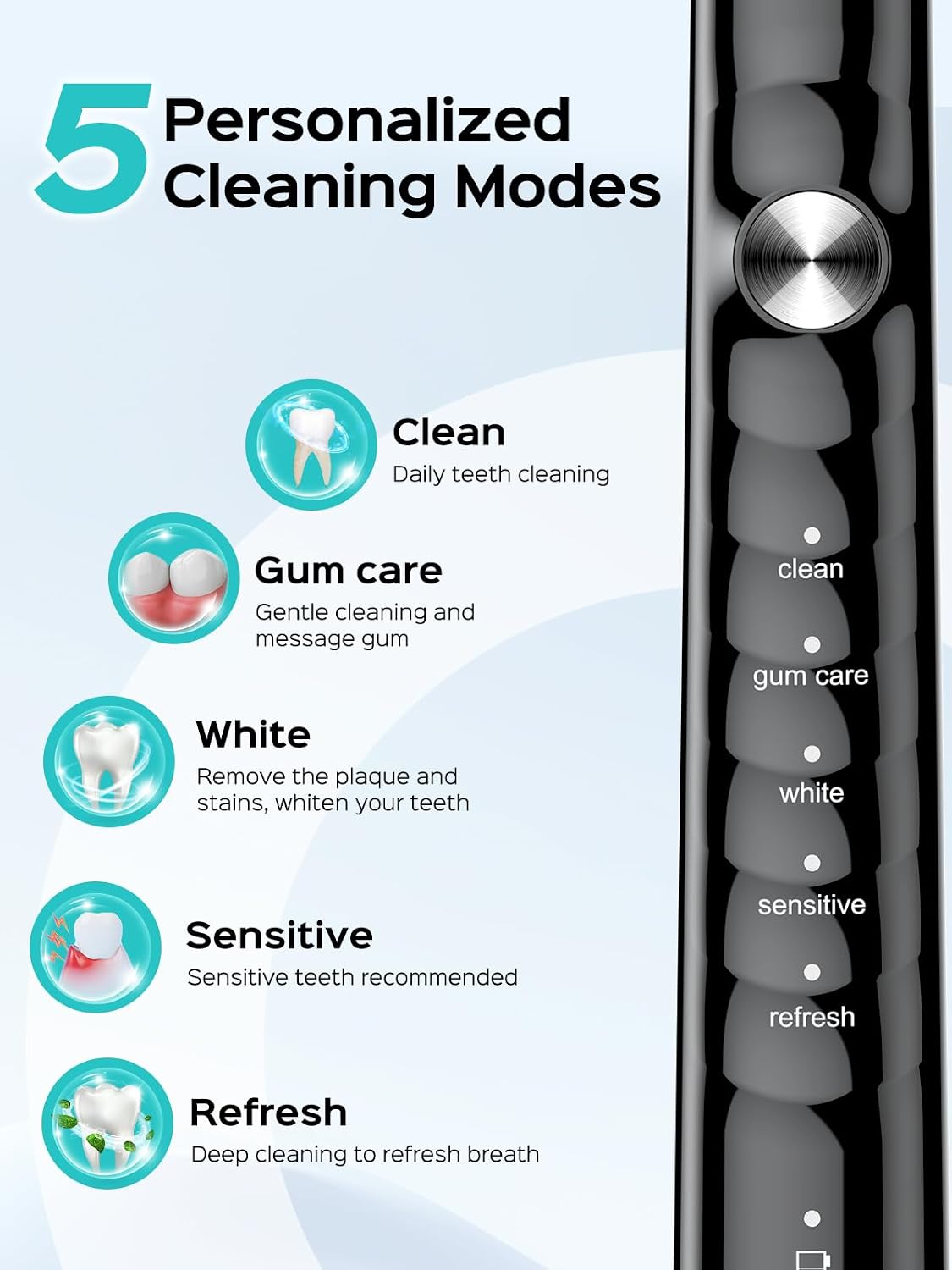 COSLUS Water Dental Flosser Tooth Pick: 10 Levels Smooth Control Portable Wireless Electric Toothbrush for Adults and Kids Rechargeable Black and Black