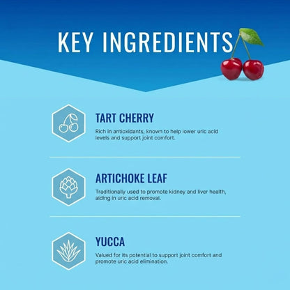 Approved Science Uric Acid Flush Supplement - Tart Cherry, Turmeric, Milk Thistle - Joint Support & Active Mobility - Made in USA - Vegan - 180 Capsules - 3 Month Supply