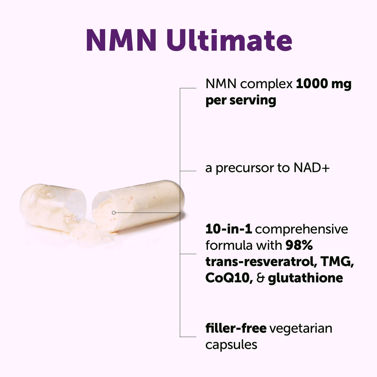 Micro Ingredients NMN Complex 1000mg Per Serving, 120 Veggie Capsules | 10-in-1 with Nicotinamide Mononucleotide, Resveratrol, CoQ10, Quercetin & Glutathione | NAD+ Supplement Precursor | Filler Free