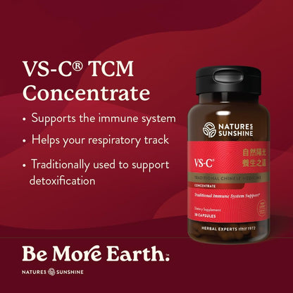 Nature's Sunshine VS-C TCM Concentrate Dietary Supplement – Traditional Immune & Respiratory Support, 10-Herb Chinese Formula, 30 Vegcaps