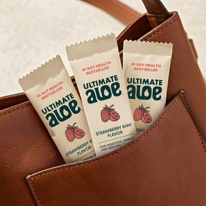 Ultimate Aloe Powder – Concentrated Aloe Vera Drink Mix for Digestive Comfort, Nutrient Absorption & Immune Support, Vegan, Gluten-Free, Strawberry Kiwi & Natural Flavors, 16 Packets