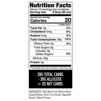 Wholesome Yum Zero Sugar Maple Syrup, Monk Fruit Allulose Keto Maple Syrup | Natural Sugar Free Pancake Syrup. Low Carb, Gluten-Free, Vegan, Non GMO, No Erythritol, No Aftertaste (12 fl oz Glass Bottle)