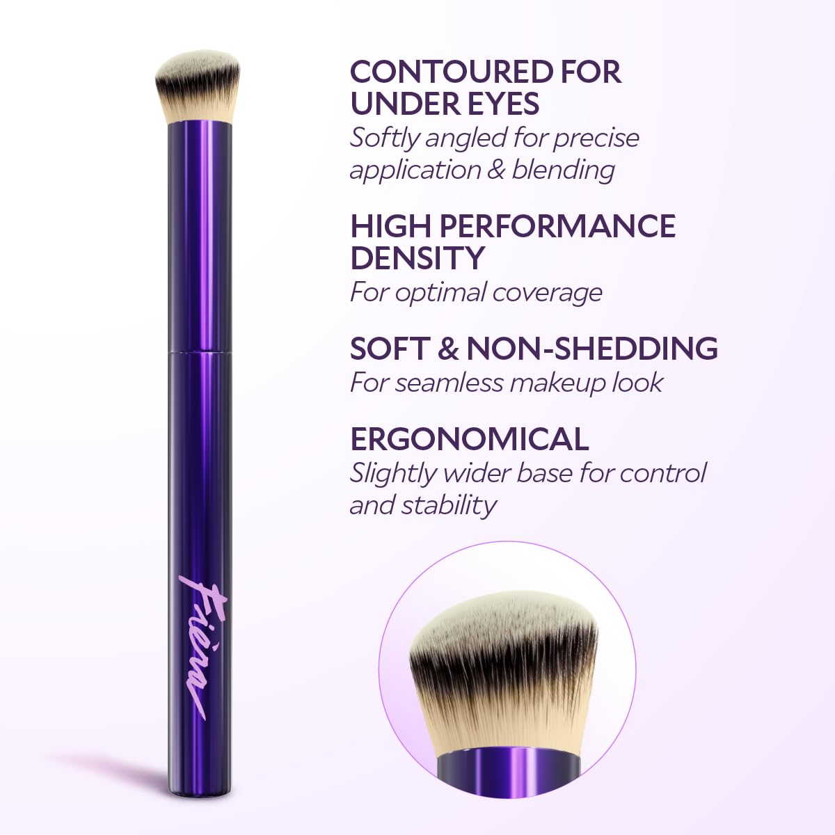 Contoured Concealer Brush for Eyes & Nose – Precise Blending Makeup Brush for Flawless Coverage – Soft, Non-Shedding, Cruelty-Free Brush for Spot Concealing & Hard-to-Reach Areas