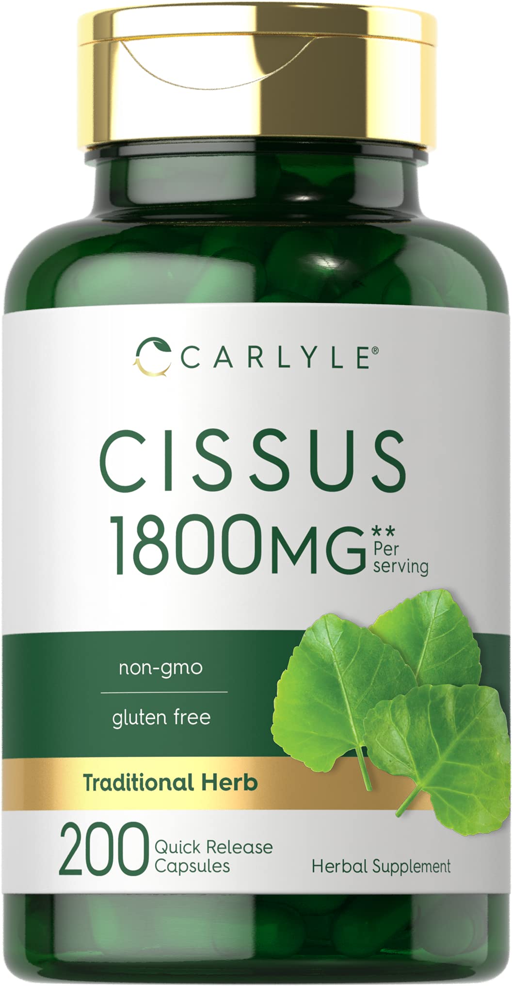Carlyle Cissus Quadrangularis 1800mg | 200 Capsules | Traditional Herb Extract Suppleme