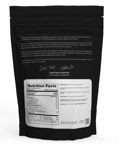True Nutrition Grass Fed Beef Protein Isolate Powder, Chocolate, 1lb