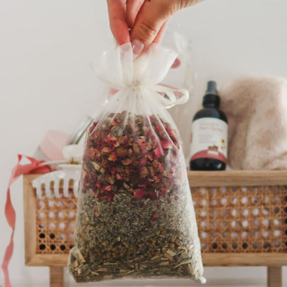 SPRIGS The Lotus Bath, 5.2 Oz | Herbal Water Birth Blend | Bathtub Additive with Soothing Natural Ingredients - Organic Rose, Chamomile, Lemongrass & Lavender | Relaxing Labor & Delivery Aromatherapy