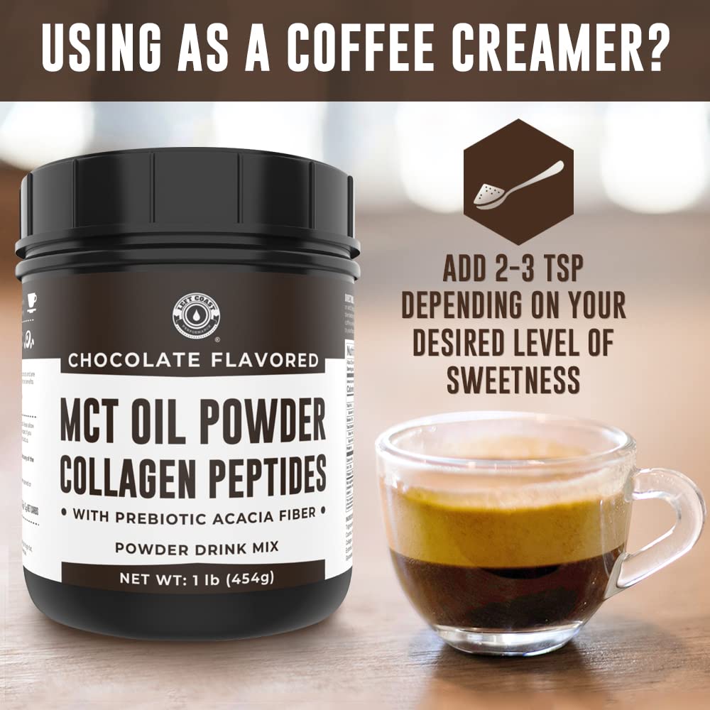 Left Coast Performance Chocolate MCT Oil Powder & Collagen Peptides, 1lb + Unflavored MCT Oil Powder & Collagen Peptides, 1lb