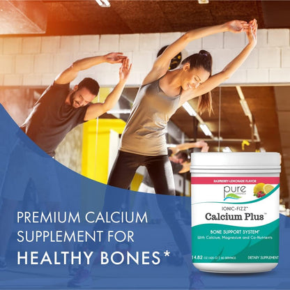 Ionic Fizz Calcium Plus by Pure Essence - Perfect Calcium/Magnesium Ratio with Vitamin A, B, C, D and Potassium Strong Bones - Orange Vanilla - 14.82 oz