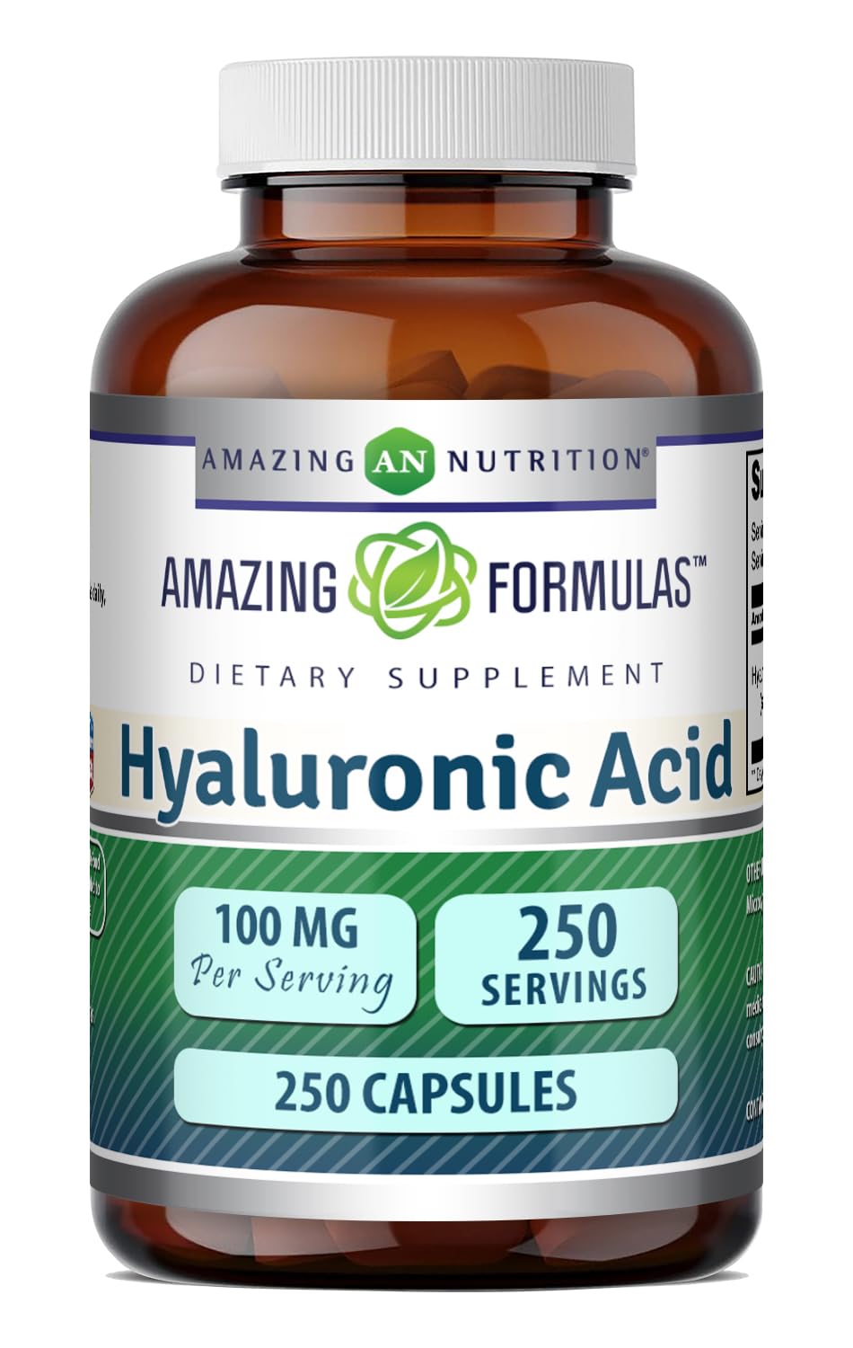 Amazing Formulas Hyaluronic Acid 100 Mg Supplement | Capsules | Non-GMO | Gluten-Free | Made in USA (1 Pack, 360 Count)
