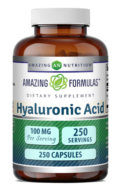 Amazing Formulas Hyaluronic Acid 100 Mg Supplement | Capsules | Non-GMO | Gluten-Free | Made in USA (1 Pack, 360 Count)