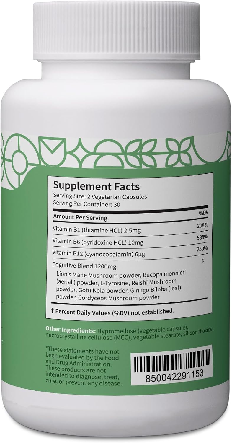 Pattern Wellness Cognitive Health Bundle - Cognitive Complex, Turmeric Curcumin, & Ashwagandha - Brain Function Support - 3 Pack, All-Natural, Plant-Based Formulas