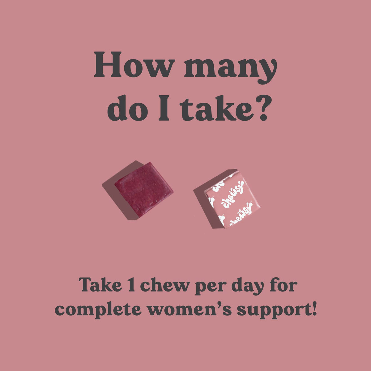 Chewsy Women's Multivitamin Chews, Immune & Energy Support, Vitamins C, B12, A, D, E